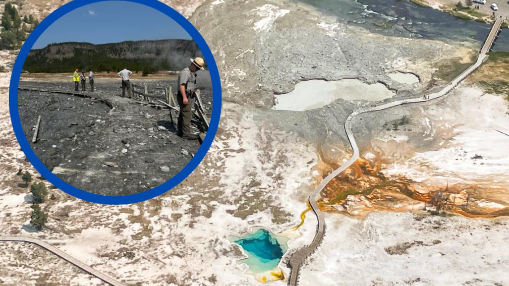 Explosión hidrotermal en Yellowstone; paseo peatonal queda destruido (VIDEO)