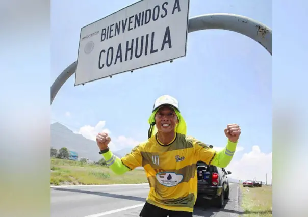 Tiktoker Shin Fujiyama llega a Saltillo en su reto de correr hasta Honduras