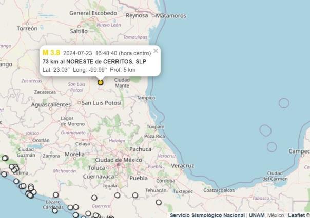 Servicio sismológico nacional reportó un movimiento en Joya de Maravillas, Tula