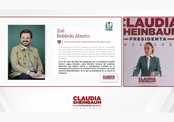 Claudia Sheinbaum presenta a Zoé Robledo como director del IMSS