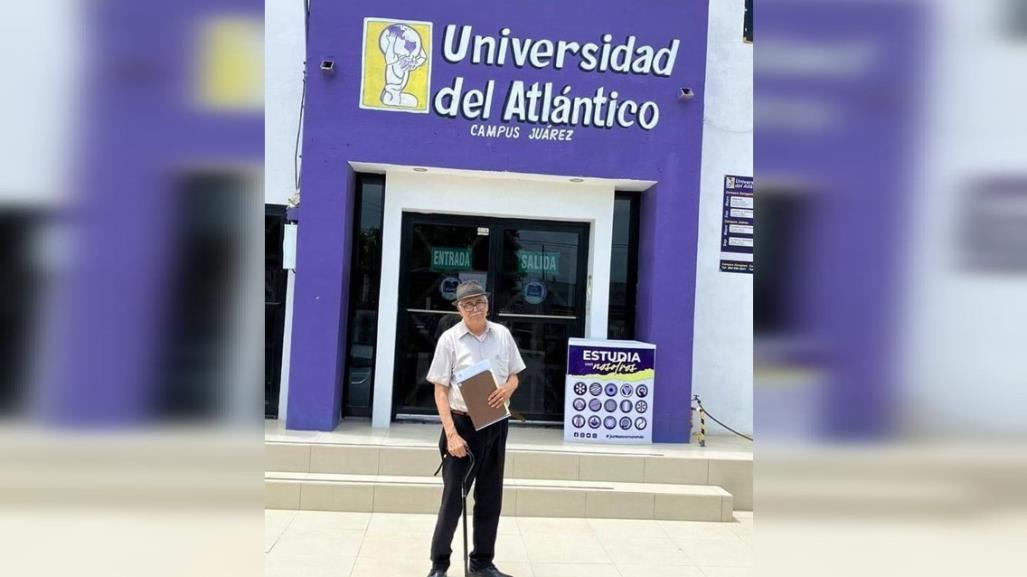 Abuelito tamaulipeco se hace viral por inscribirse a la universidad