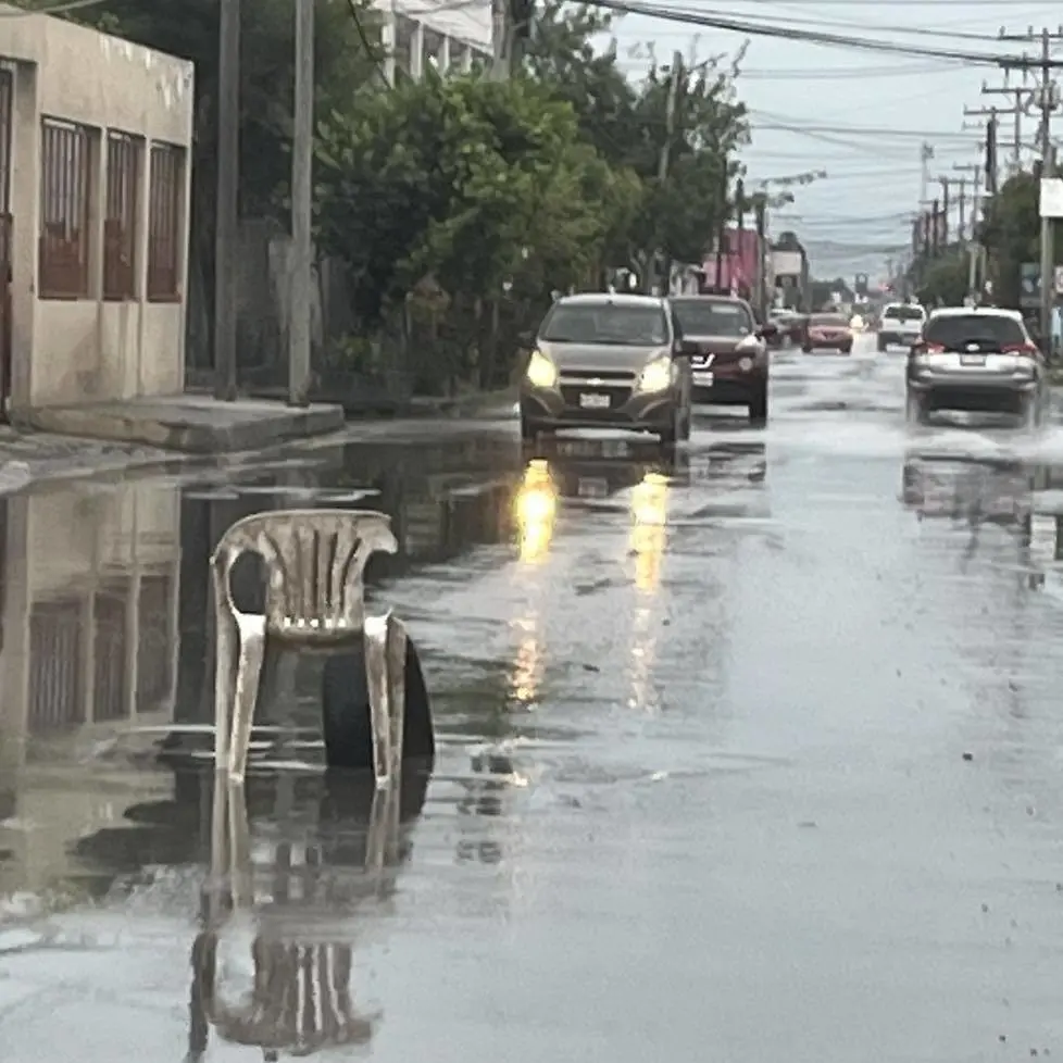 La frontera de Tamaulipas se encuentra inundada, derivado de las precipitaciones pluviales. Foto: Redes sociales