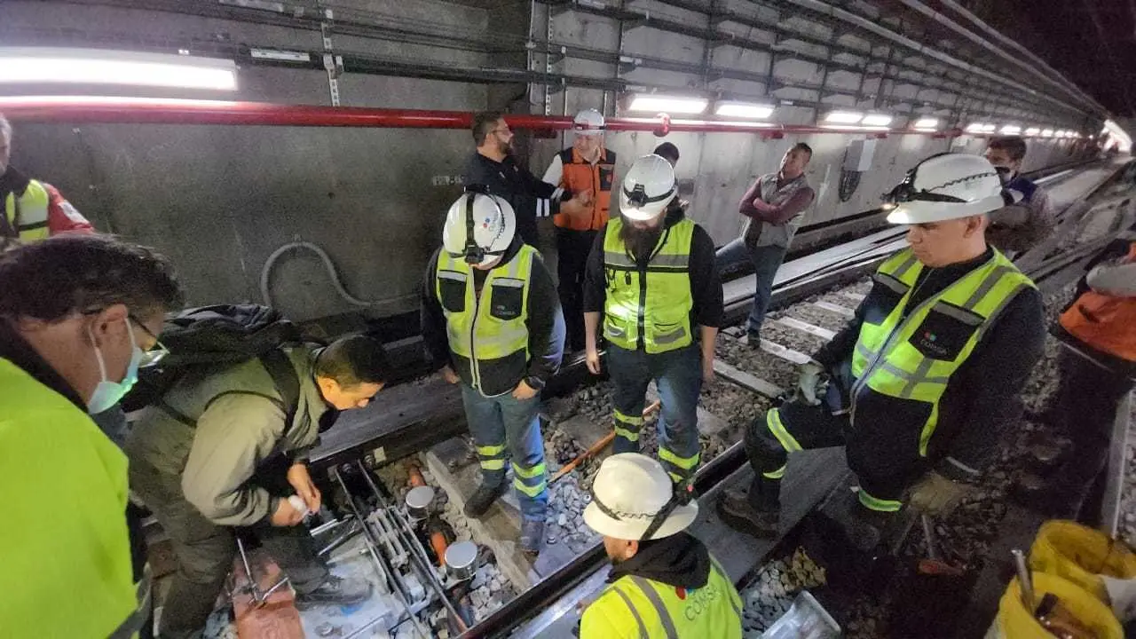 Zona de maniobras en Pino Suárez de la Línea 1. Foto: @GCalderon_Metro