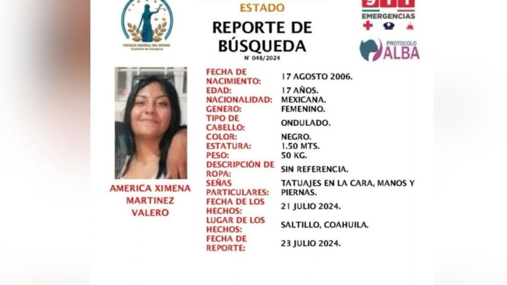 Solicitan ayuda para localizar a jovencita de 17 años desaparecida en Saltillo