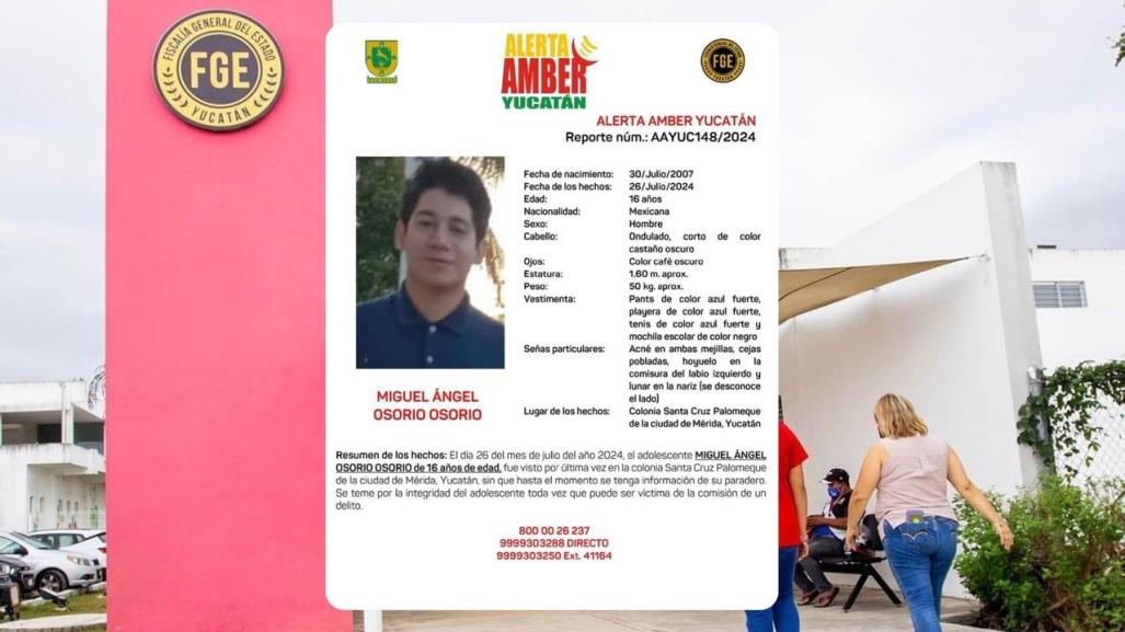 Alerta Amber Yucatán: Buscan a adolescente desaparecido en Mérida