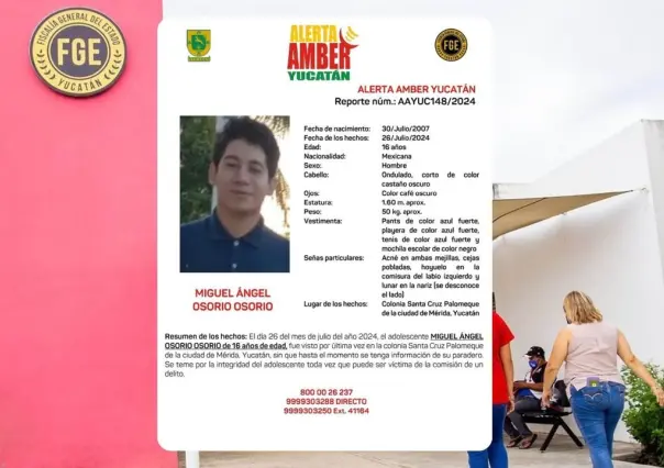 Alerta Amber Yucatán: Buscan a adolescente desaparecido en Mérida