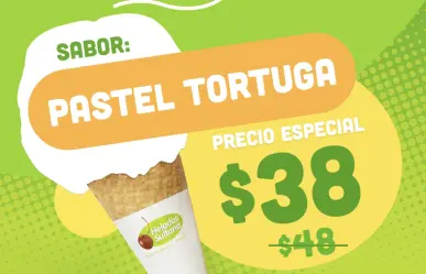 Promoción especial: helado de pastel tortuga por $38 en Helados Sultana