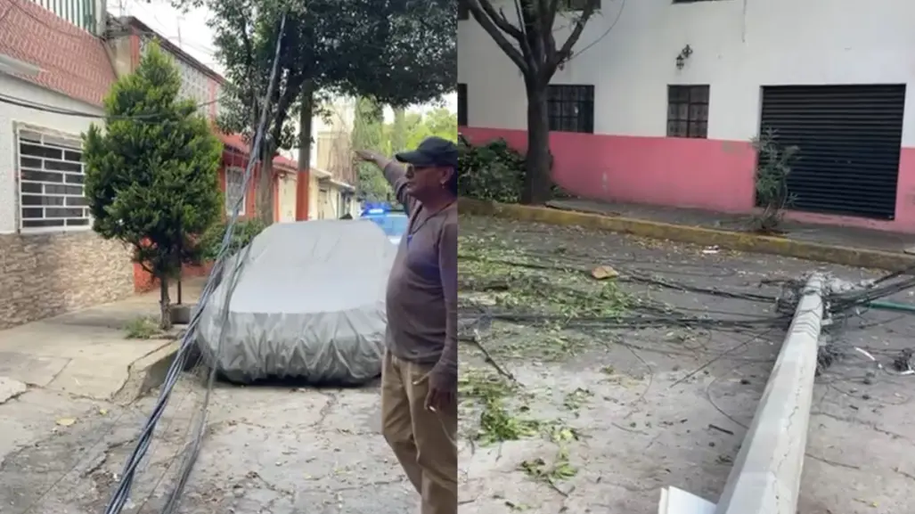 Cae poste y deja sin luz decenas de casas en la alcaldía Iztacalco