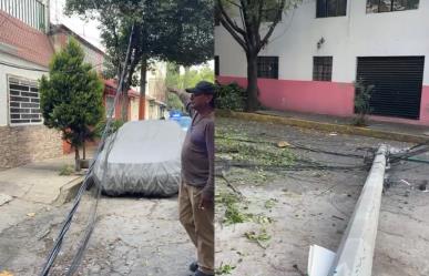 Cae poste y deja sin luz decenas de casas en la alcaldía Iztacalco