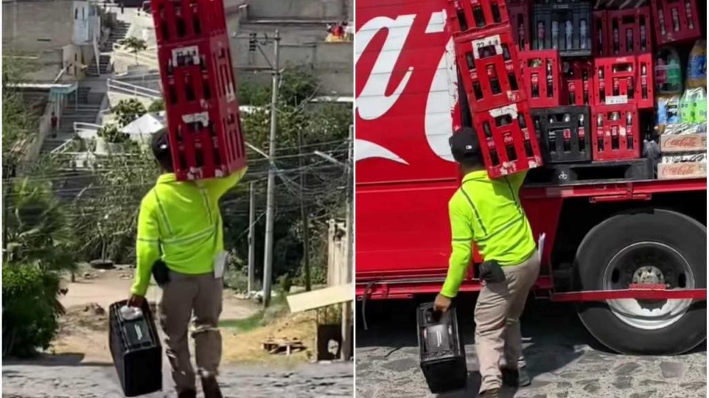 Trabajador de Coca Cola se vuelve tendencia por su destreza en redes sociales