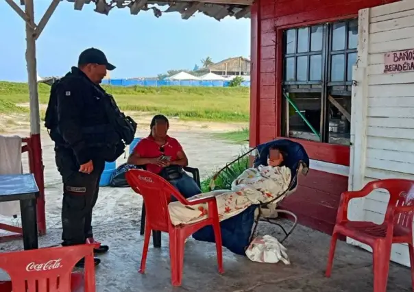 Guardia Estatal localiza en Playa Miramar a mujer reportada como desaparecida