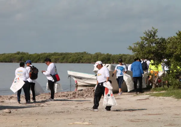 Recolectan casi mil kilos de basura en jornada limpieza de playas en Chelem