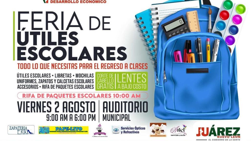 Alcalde de Juárez anuncia Feria de Útiles Escolares