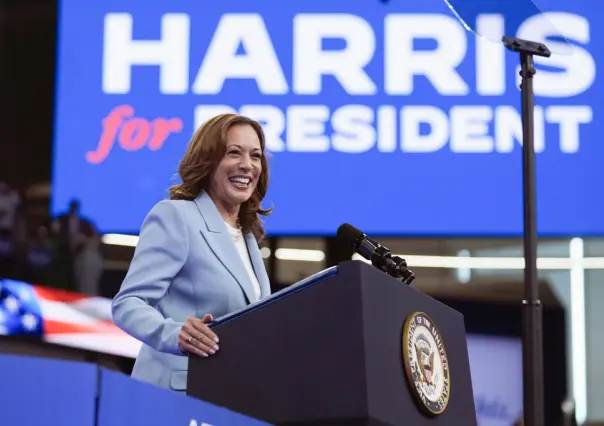 Harris desafía a Trump a debatir cara a cara en mitin en Georgia