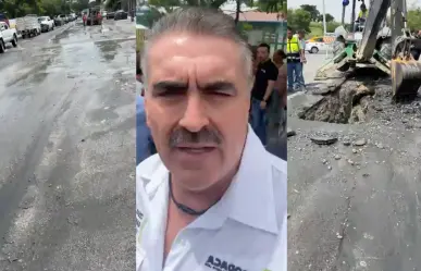 César Garza expone problemáticas en calles por aguas negras