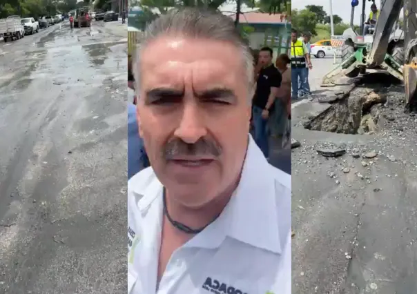 César Garza expone problemáticas en calles por aguas negras