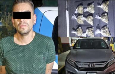 Policía de Monterrey detiene a hombre con 15 bolsitas de marihuana