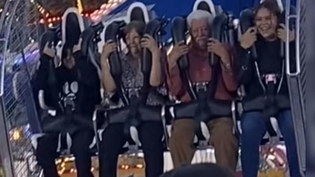 VIDEO: Pareja de abuelitos se sube a juegos mecánicos de la Feria de Durango