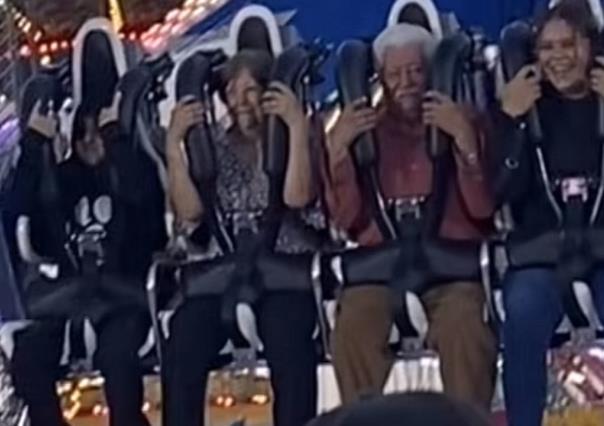 VIDEO: Pareja de abuelitos se sube a juegos mecánicos de la Feria de Durango