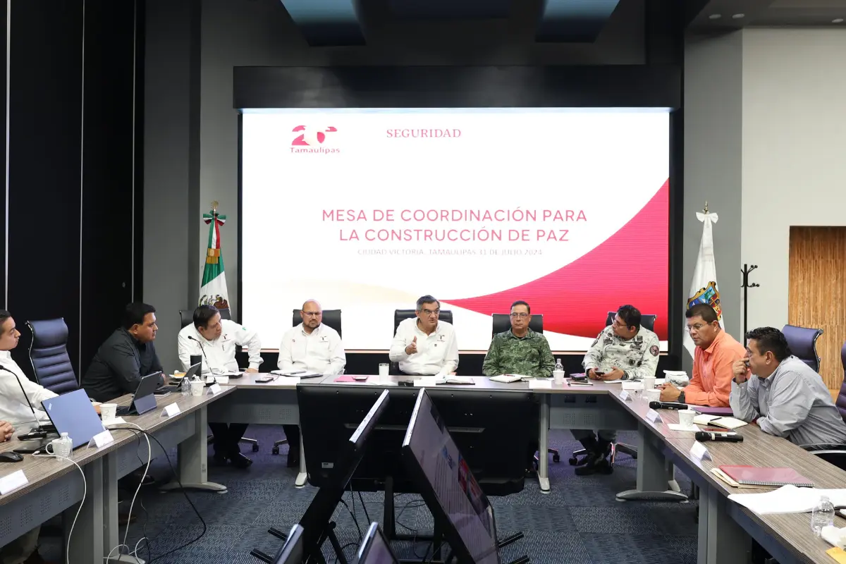 Reunión de la Mesa de Seguridad Tamaulipas. Foto: Agencia