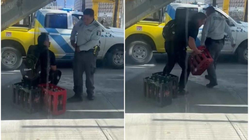 Policía agarra a sujeto que hizo rapiña de refrescos en Gonzalitos (VIDEO)