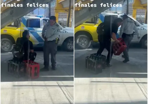 Policía agarra a sujeto que hizo rapiña de refrescos en Gonzalitos (VIDEO)