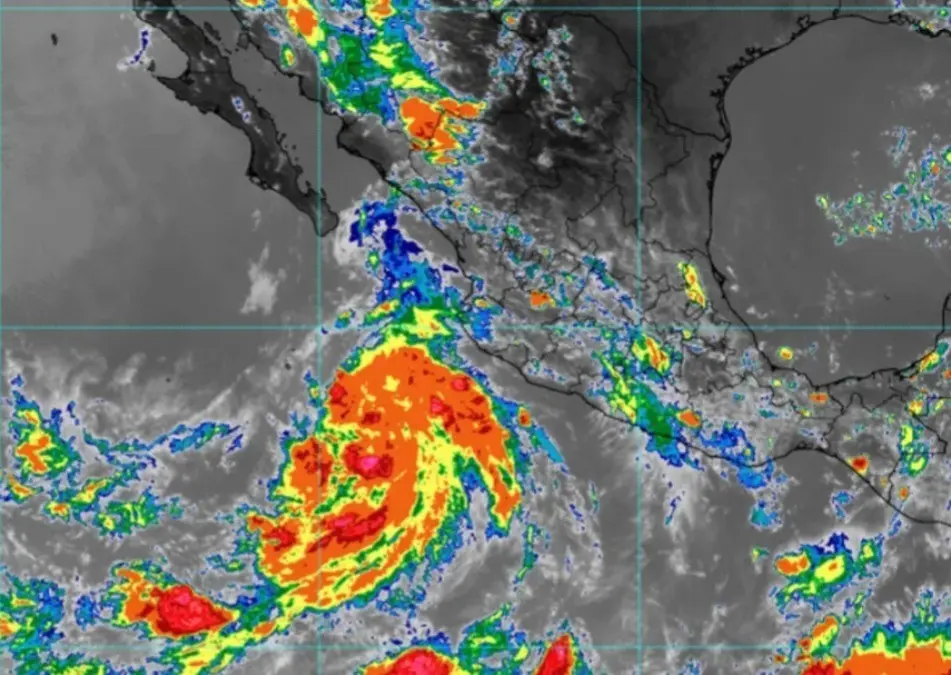 La formación de la tormenta tropical en el pacífico. Foto: López-Dóriga Digital.