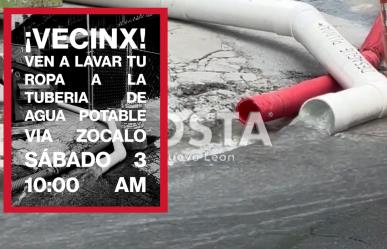 Convocan vecinos lavado masivo de ropa en venero del Centro de Monterrey