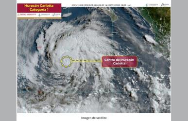 Carlotta se intensifica a huracán categoría 1: esta es su trayectoria