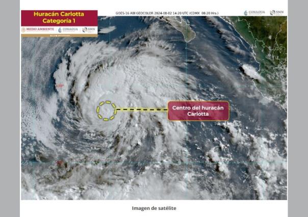 Carlotta se intensifica a huracán categoría 1: esta es su trayectoria