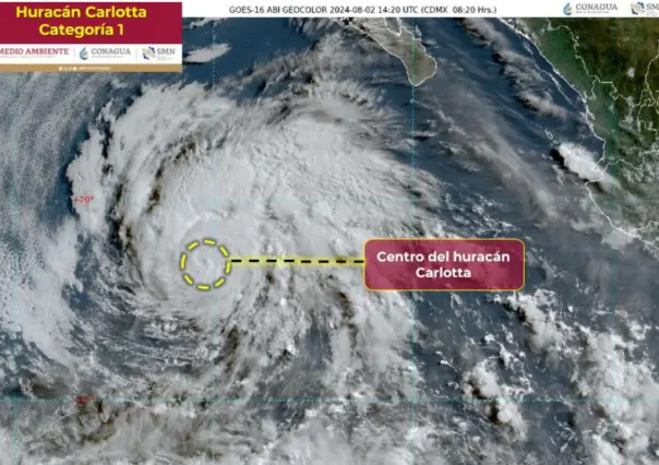 Carlotta se intensifica a huracán, primero de la temporada 2024 en el Pacífico