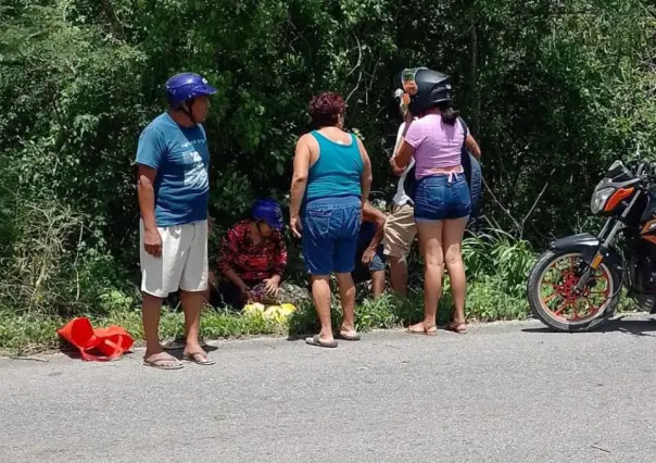 Accidente de moto deja 3 mujeres lesionadas en el tramo Telchac Pueblo-Motul