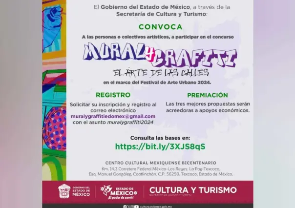 ¡Exprésate en grande! Convocan a concurso de grafiti y muralismo en el Edomex