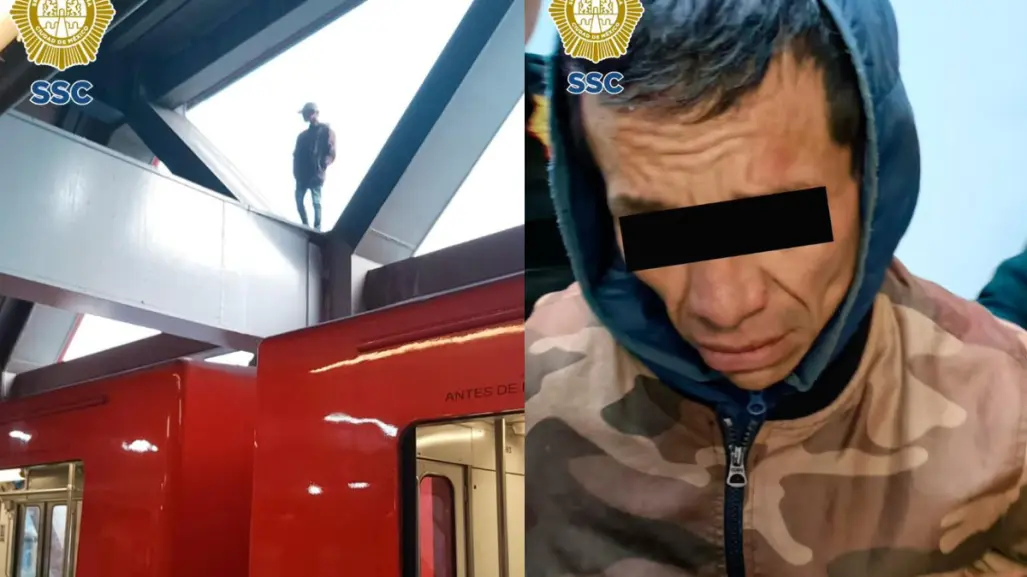 #VIDEO: Policías rescatan a hombre que intentaba lanzarse en Metro Constitución