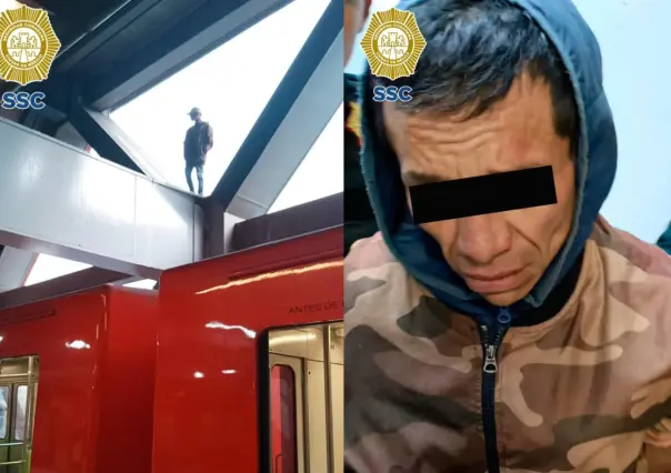 #VIDEO: Policías rescatan a hombre que intentaba lanzarse en Metro Constitución