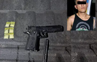 Detienen a joven sospechoso de 23 años con droga y arma en Monterrey