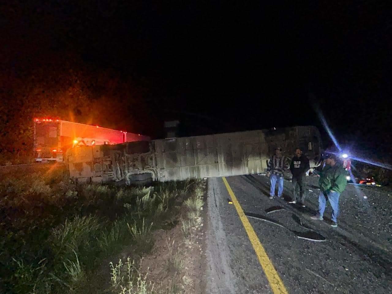 Accidente en carretera Saltillo-Zacatecas. Foto deTestigo Ocular.