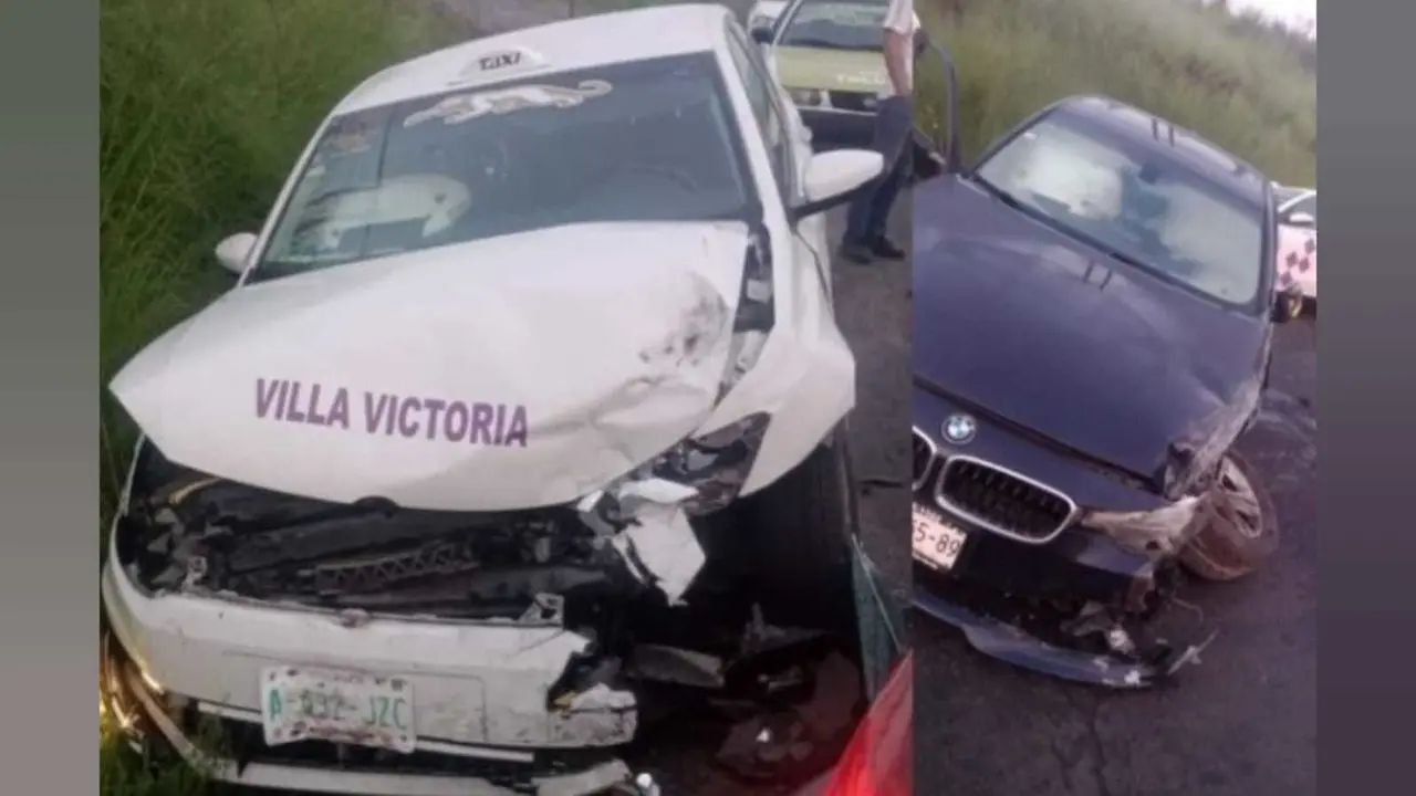 Dos heridos en accidente en la carretera Toluca-Villa Victoria. Foto: Especial