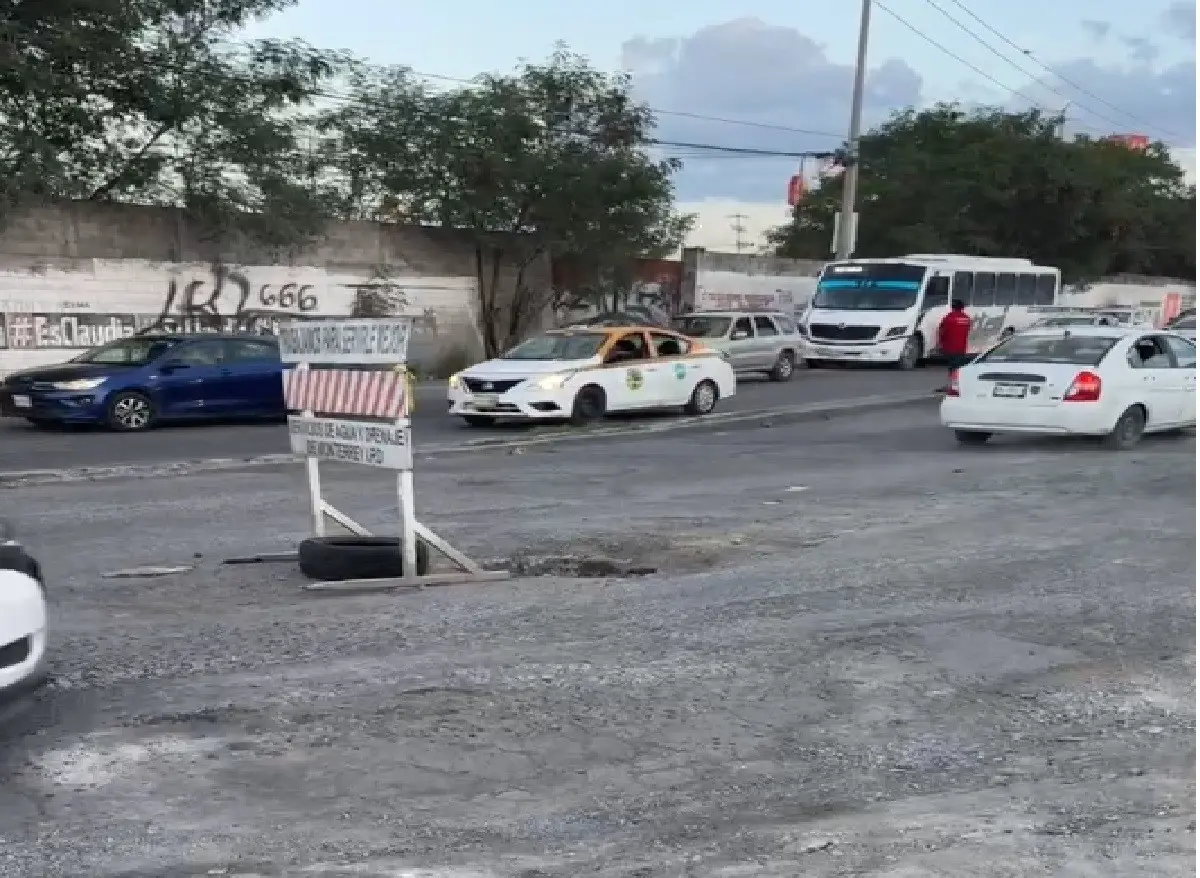 La avenida Gaspar Castaño en Apodaca. Foto: Facebook César Garza