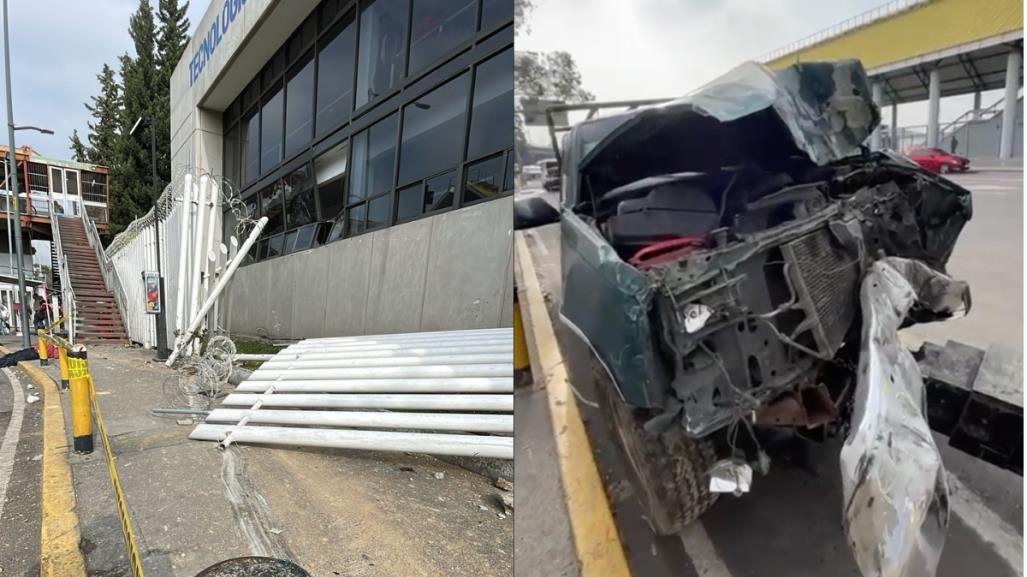 Camioneta abandonada tras chocar en Gustavo A. Madero