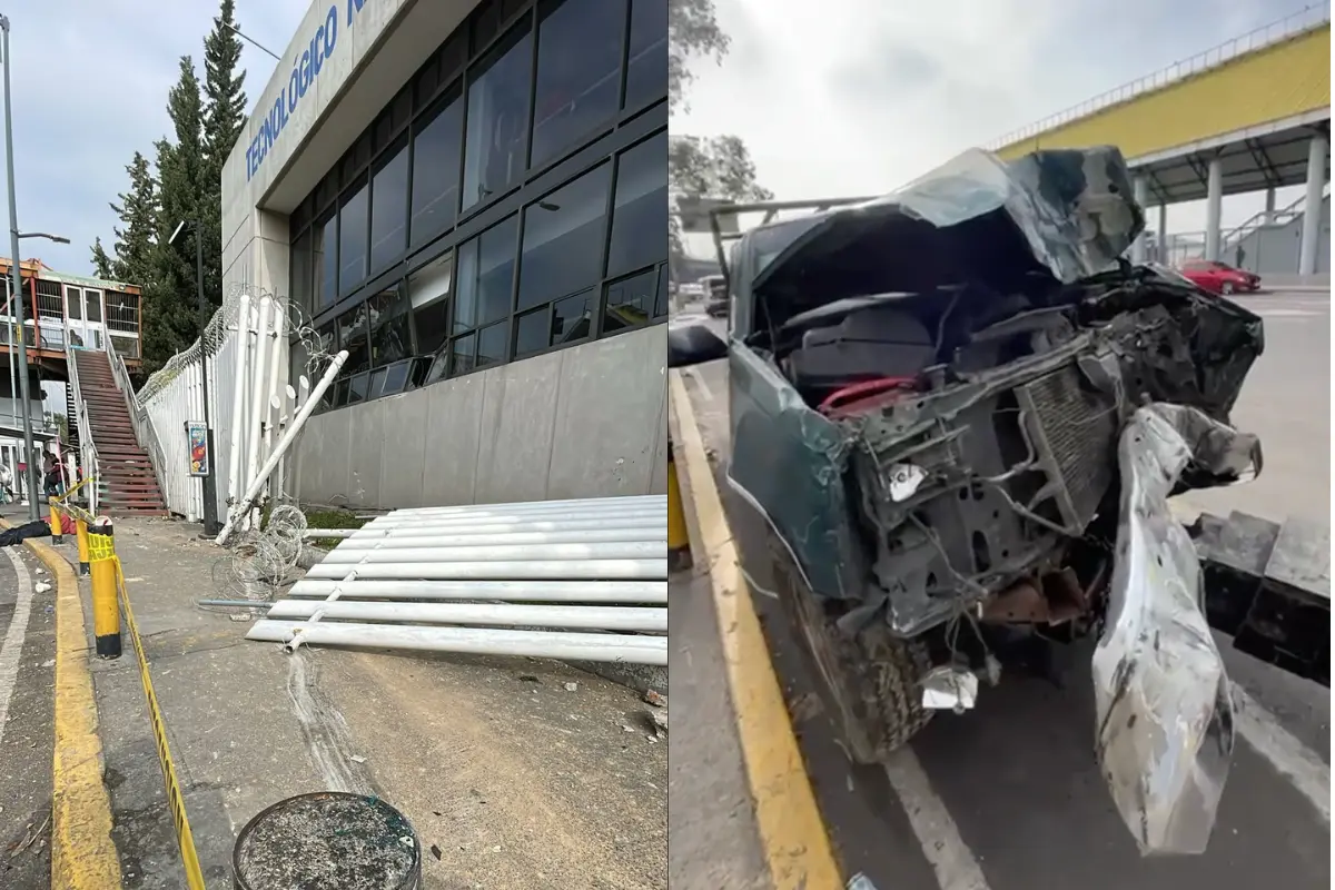 Camioneta abandonada tras chocar en Gustavo A. Madero