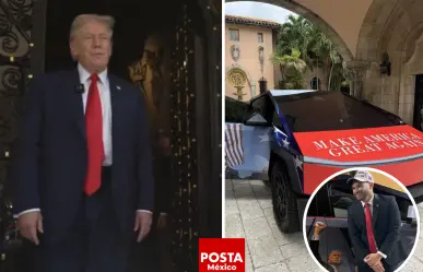 Trump recibe Cybertruck de Adin Ross y elogia a Elon Musk