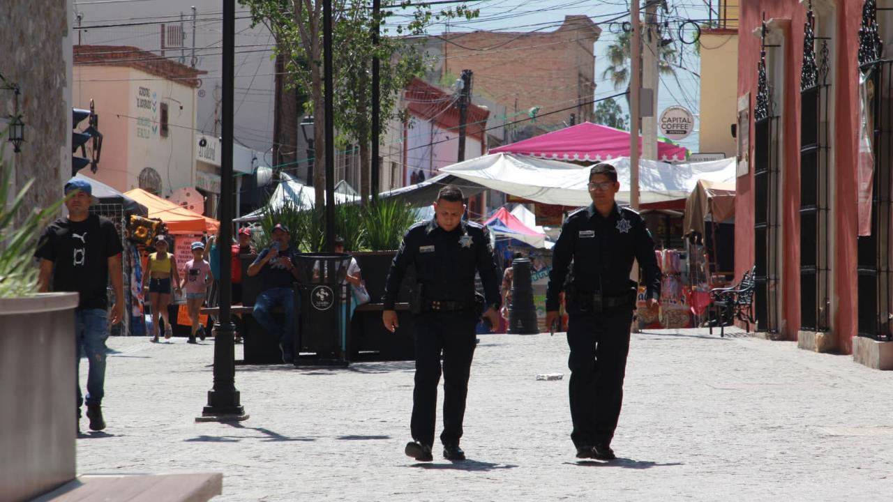 Operativo de seguridad en calles cerradas en el centro de Saltillo / Foto: Gobierno Municipal de Saltillo