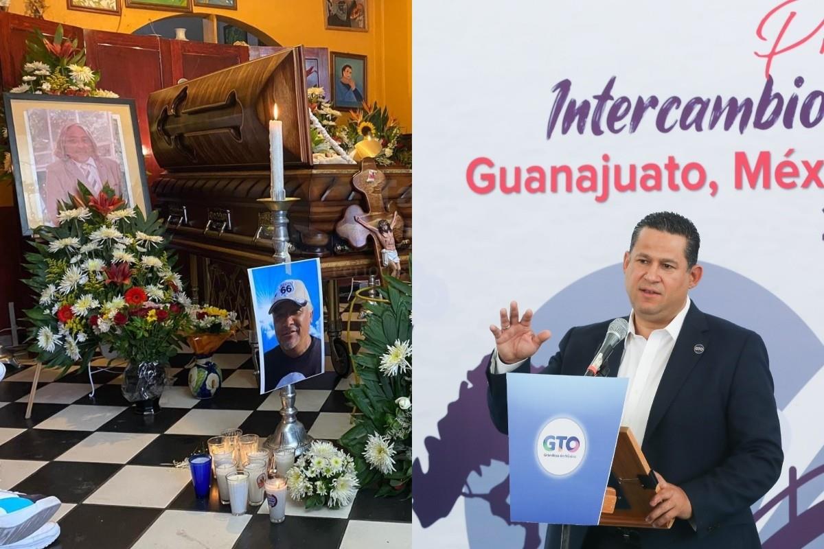 Ofrenda de Alejandro Martínez Noguez y Diego Sinhue en conferencia de prensa Foto: Especial