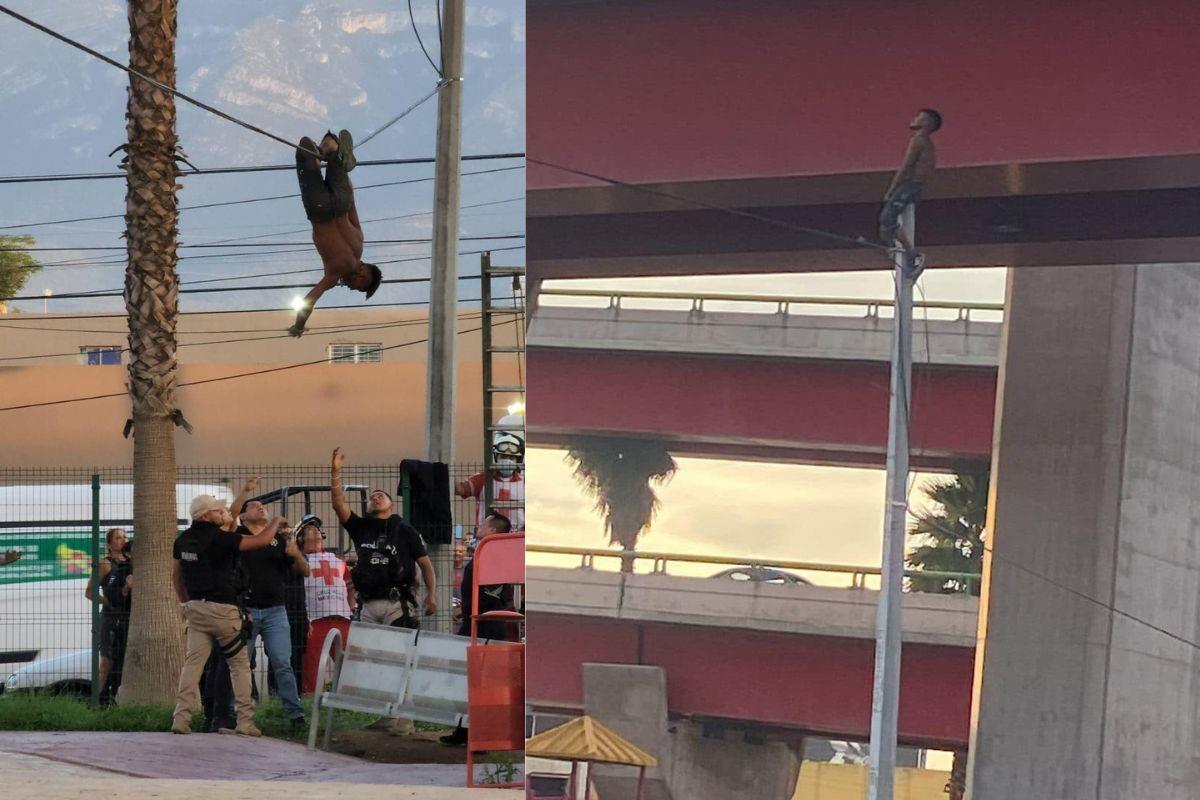 El hombre se lanzó del distribuidor vial El Sarape. Foto de Taxistas Saltillo.