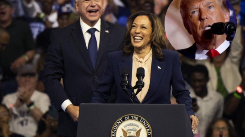 Acusa Donald Trump de comunistas a Kamala Harris y Tim Walz