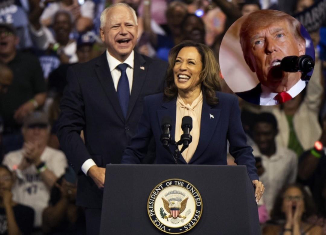 Tim Walz y Kamala Harris en el inicio de la campaña. Foto: Canva.