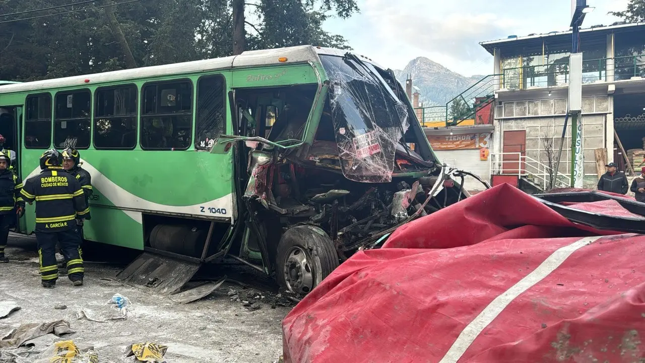 Accidente en la carretera Picacho-Ajusco. Foto: Ramón Ramírez