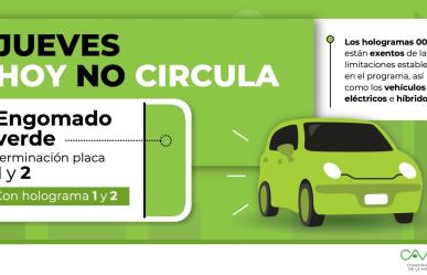 Todo lo que necesitas saber del Hoy No Circula para hoy jueves