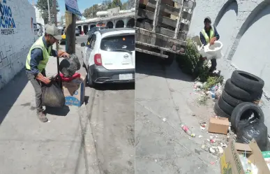 Servicios Públicos limpia basurero de Central camionera